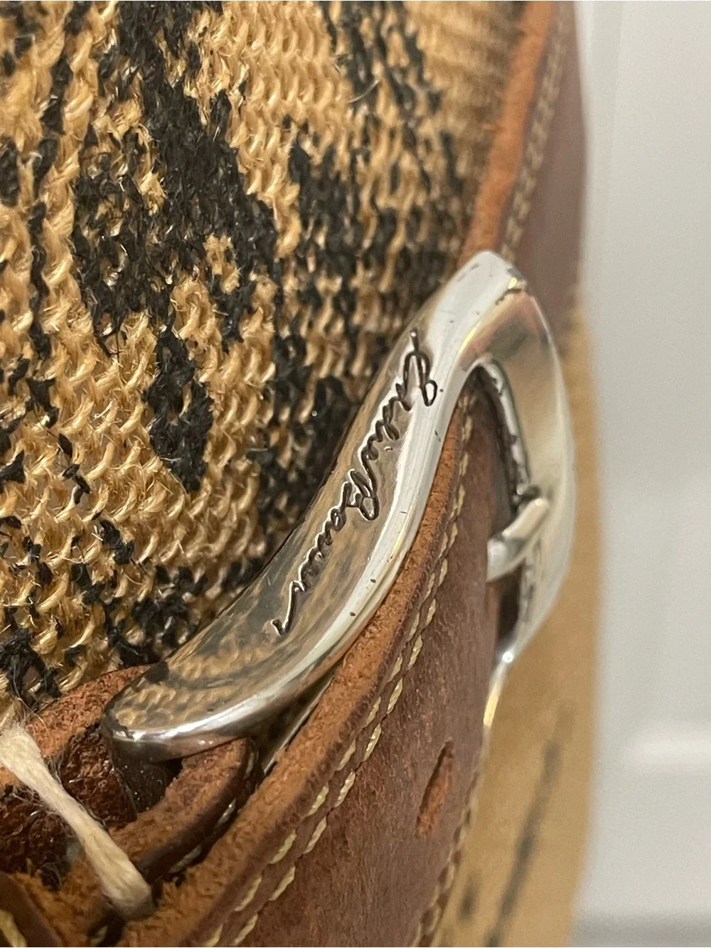 Eddie Bauer Brown Leather Belt with Silver Buckle
